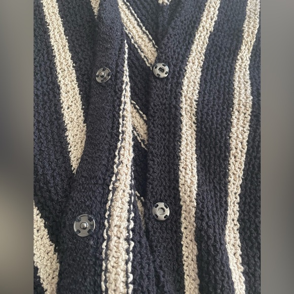 NWT Free People Chevron Striped Cardigan Chunky Sweater Small Anthropologie Boho - Picture 12 of 12